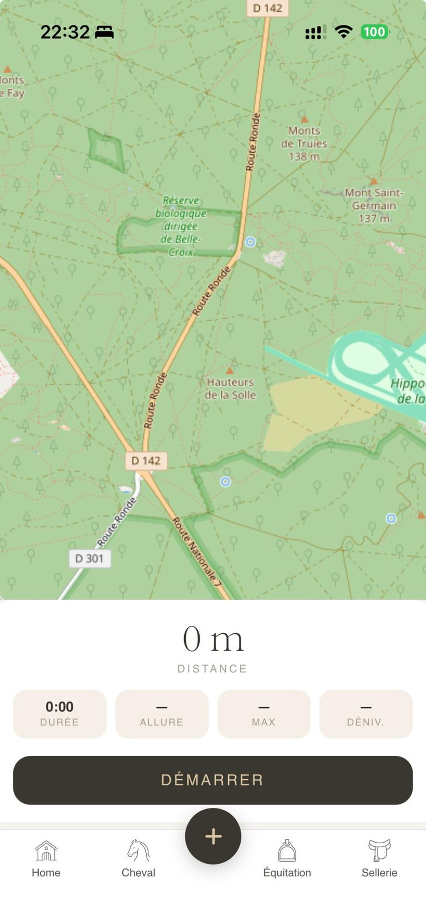 Tracker GPS d'une balade équestre